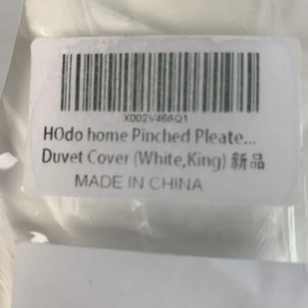 HOdo Home Bedding Pinched Pleated Duvet Cover - White King Bedding Sets